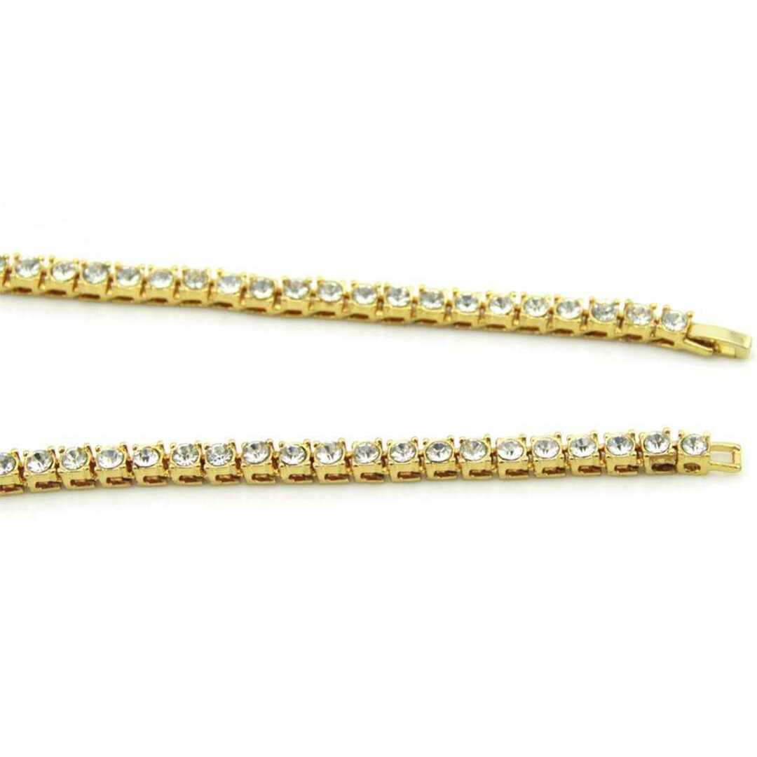 ゴールド 50cm ジルコニアネックレス 金ネックレス メンズのアクセサリー(ネックレス)の商品写真