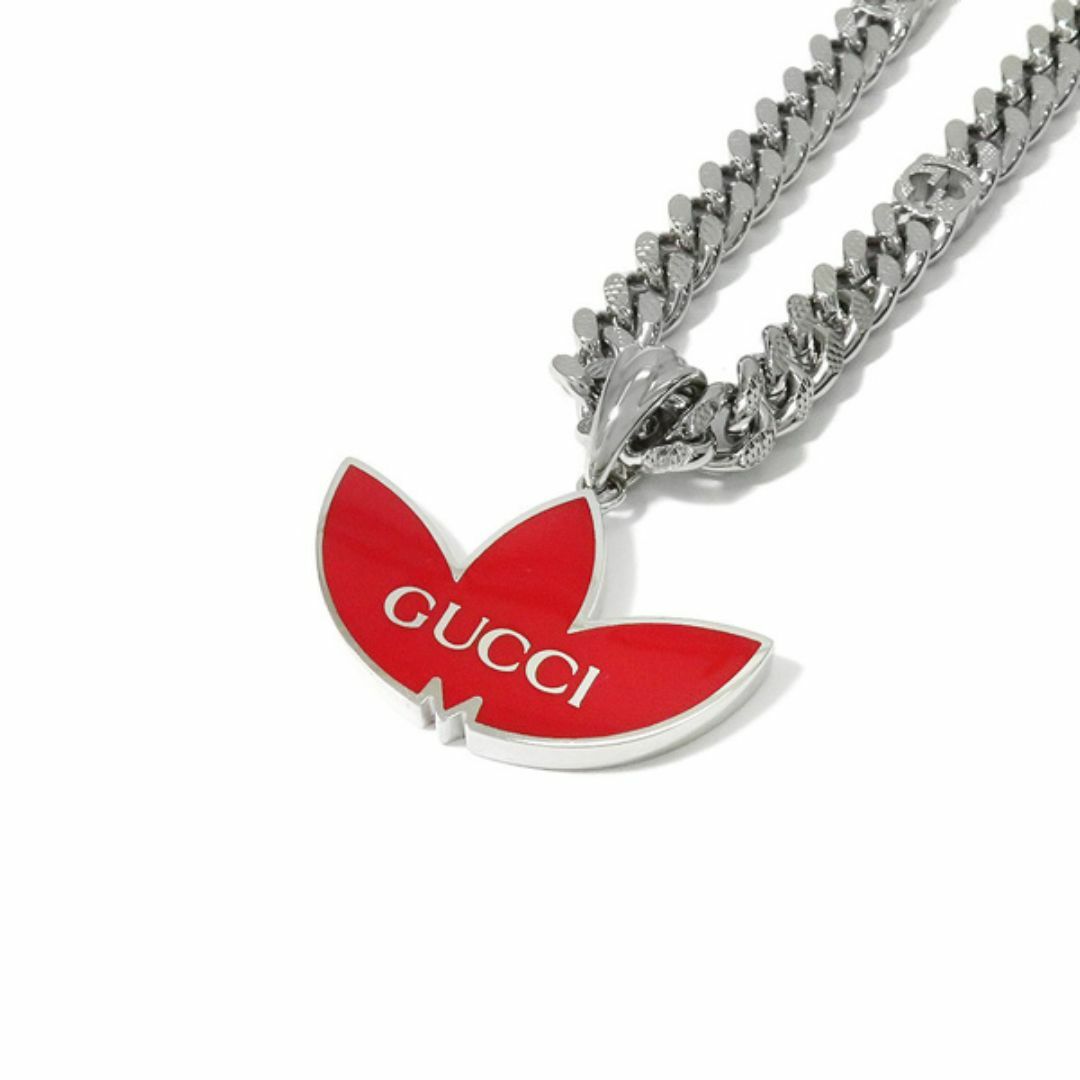 Gucci(グッチ)の極美品 GUCCI×adidas グッチ × アディダス トレフォイル GG インターロッキング ゴルメット チェーン ネックレス ペンダント 46445 メンズのアクセサリー(ネックレス)の商品写真