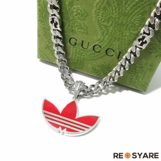 Gucci - 極美品 GUCCI×adidas グッチ × アディダス トレフォイル GG インターロッキング ゴルメット チェーン ネックレス ペンダント 46445