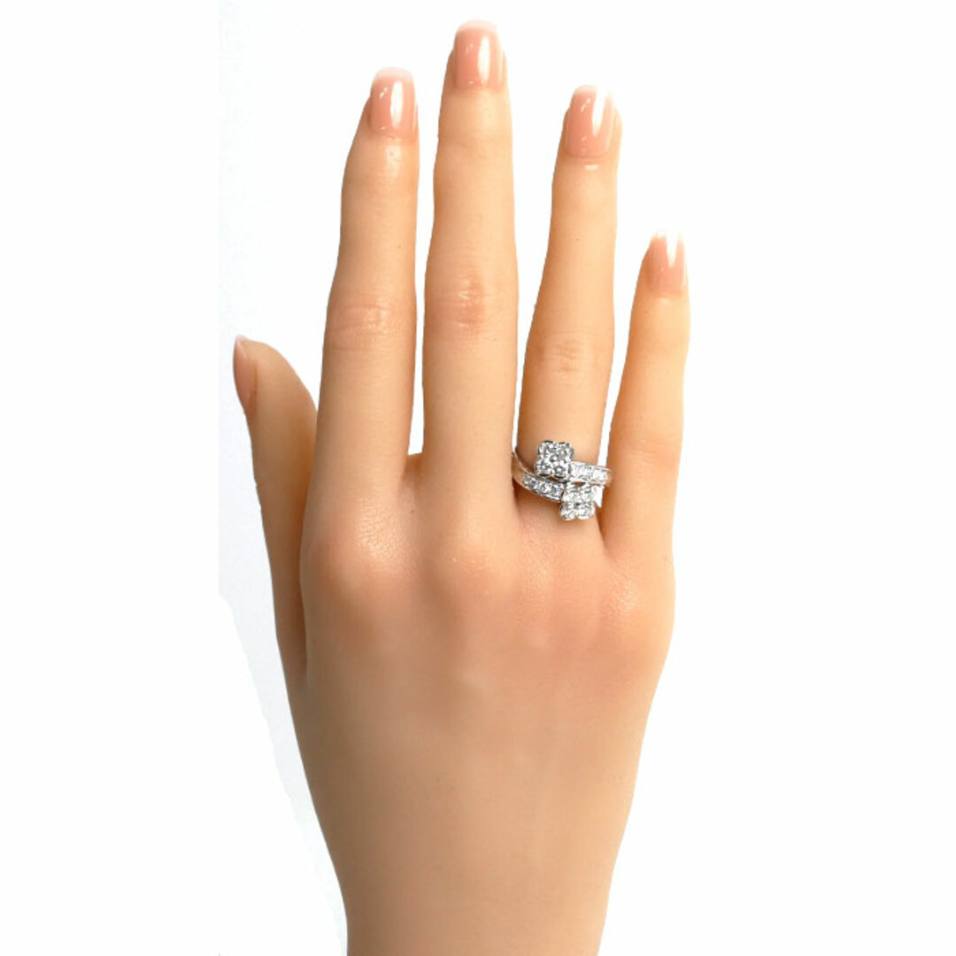 Pt900プラチナ フラワーモチーフ リング・指輪 ダイヤモンド1.01ct 12号 7.2g レディース【中古】 レディースのアクセサリー(リング(指輪))の商品写真
