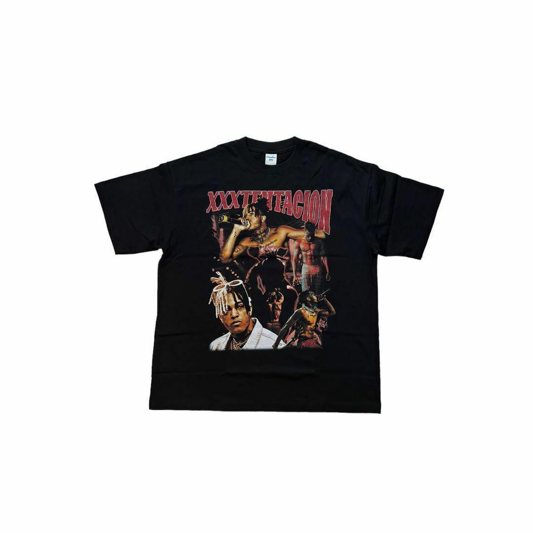 テンタシオン　XXXTentacion　ラッパー　ラップ　Tシャツ　ブラック　L メンズのトップス(Tシャツ/カットソー(半袖/袖なし))の商品写真