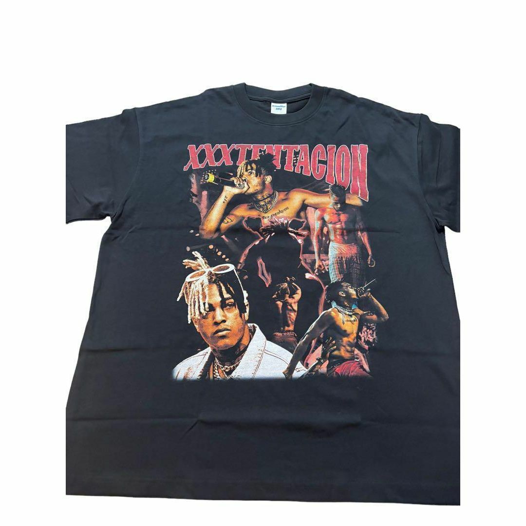 テンタシオン　XXXTentacion　ラッパー　ラップ　Tシャツ　ブラック　L メンズのトップス(Tシャツ/カットソー(半袖/袖なし))の商品写真