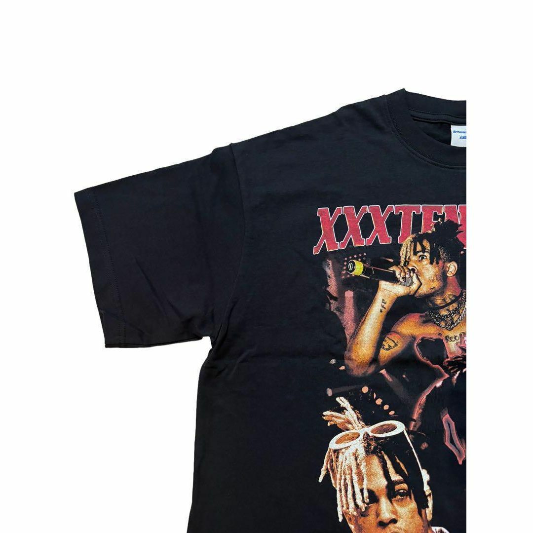 テンタシオン　XXXTentacion　ラッパー　ラップ　Tシャツ　ブラック　L メンズのトップス(Tシャツ/カットソー(半袖/袖なし))の商品写真