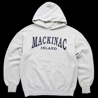 リー(Lee)の00s メキシコ製 Leeリー MACKINAC ISLAND スウェットパーカー 杢ライトグレー M★オールド マキノー フーディー(パーカー)