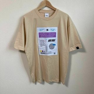 ザラ(ZARA)のZARA ザラ Tシャツ プリント　オーバーサイズ　ゆるだぼ　ベージュ　L XL(Tシャツ/カットソー(半袖/袖なし))