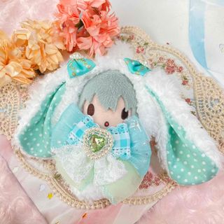 ハンドメイド 10〜13cm 着ぐるみ ぬい服 たれみみうさぎ ぬいぐるみ(キャラクターグッズ)