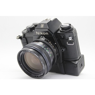 【返品保証】 ニコン Nikon EM ブラック Sigma-Z Multi-Coated 28mm F2.8 Motor Drive MD-E ボディレンズセット  s8971(フィルムカメラ)