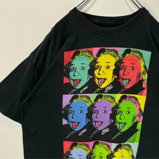 アインシュタイン Tシャツ 相対性理論　ウォーホル　L ブラック　メキシコ製(Tシャツ/カットソー(半袖/袖なし))