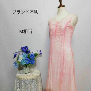 ブランド不明　極上美品　ドレス　ワンピース　パーティー　М相当　ピンク色系