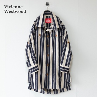 【Vivienne Westwood】シャツワンピース　ストライプ　リネン