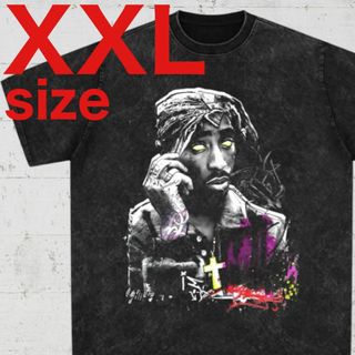 2PAC　TUPAC　セピア　ヴィンテージ加工　RAP　ラップ　Tシャツ　XXL(Tシャツ/カットソー(半袖/袖なし))