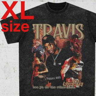 TRAVIS SCOTT　トラヴィス　レトロ　ラップ　Tシャツ　ブラック　XL(Tシャツ/カットソー(半袖/袖なし))