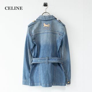 セリーヌ(celine)の【CELINE】セリーヌ　デニムジャケット　馬車ロゴ　ベルト付き　金ボタン(Gジャン/デニムジャケット)