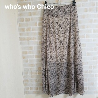 who's who Chico 小花柄単色フレアスカート
