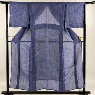 紬 身丈152cm 裄丈63cm 麻 名品 【中古】(着物)