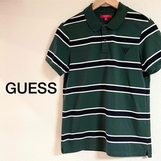 ゲス(GUESS)のGUESS ゲス メンズ 半袖 ボーダー ポロシャツ トップス 夏服 Ｓ(ポロシャツ)