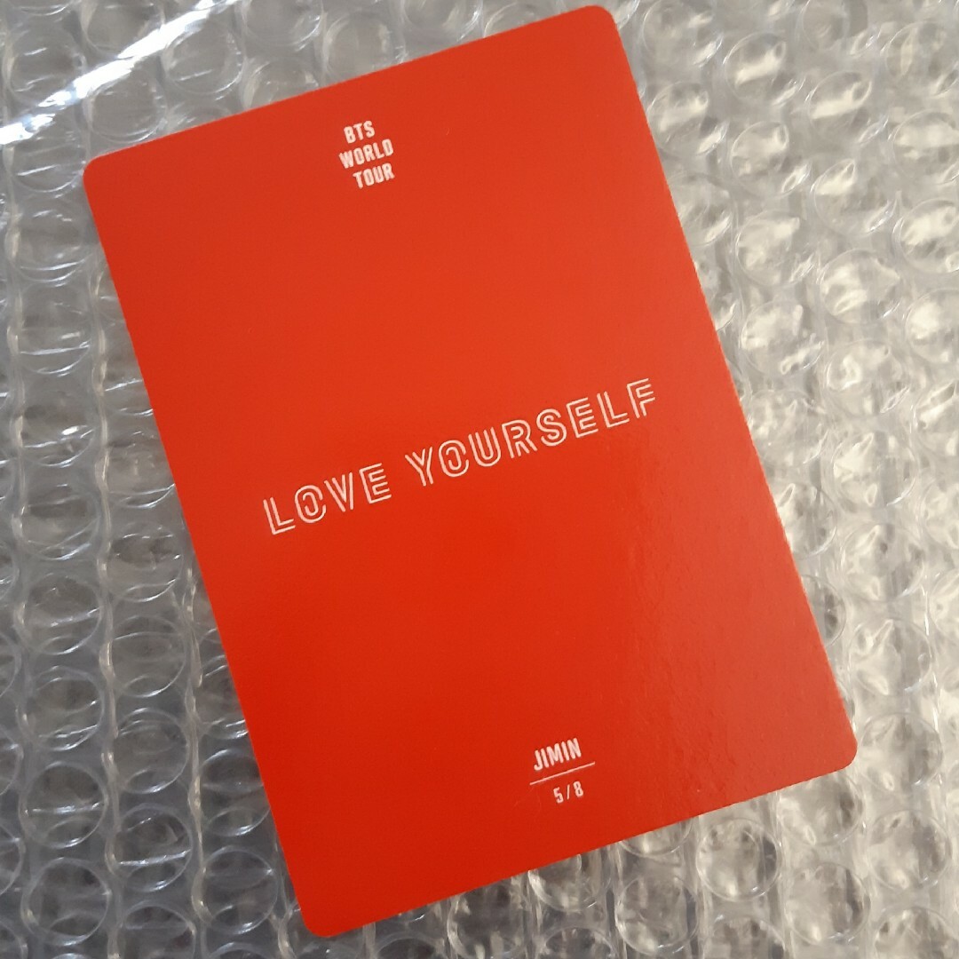 防弾少年団(BTS)(ボウダンショウネンダン)のBTS LOVEYOURSELF ミニフォト トレカ ジミン⑤ エンタメ/ホビーのタレントグッズ(アイドルグッズ)の商品写真