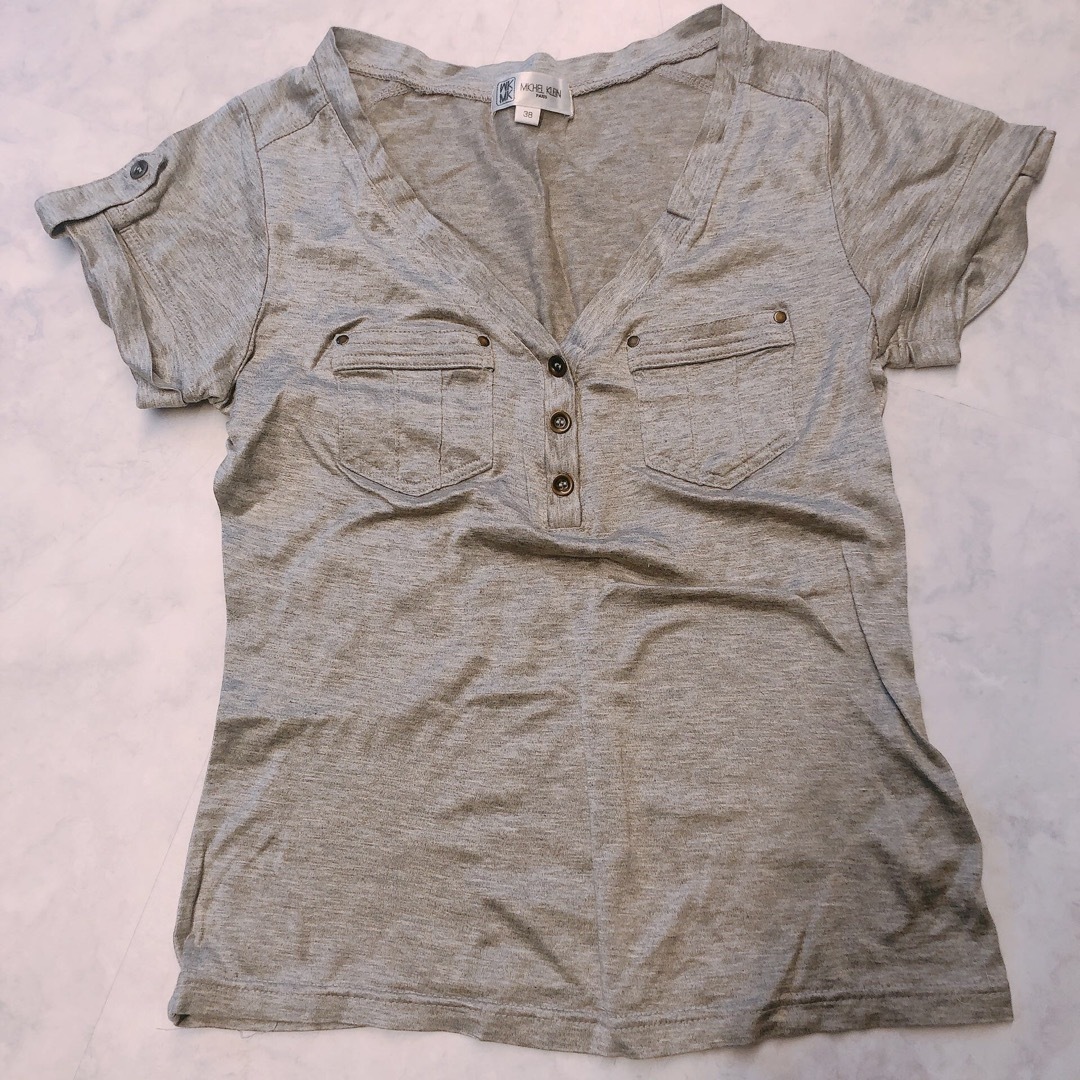 MK MICHEL KLEIN(エムケーミッシェルクラン)のMK MICHEL KLEIN  38サイズ　新品　タグなし　Mサイズ　Tシャツ レディースのトップス(Tシャツ(半袖/袖なし))の商品写真
