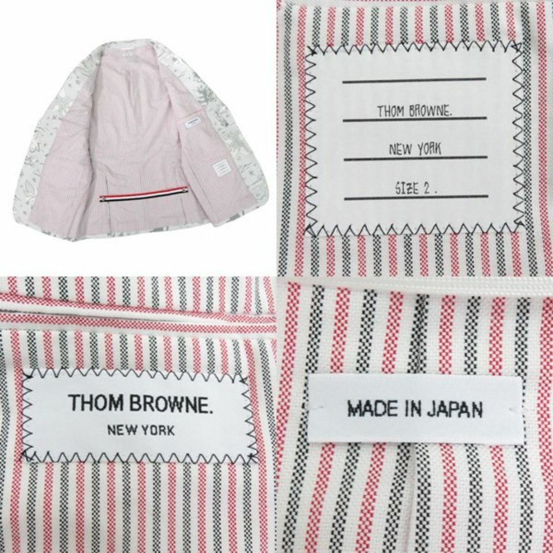 THOM BROWNE(トムブラウン)の新品同様 トムブラウン ハワイアン プリント キャンバ トリコロール セットアップ テーラード ブレザー ジャケット パンツ スーツ 46458 メンズのスーツ(セットアップ)の商品写真