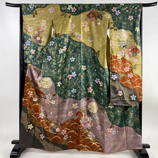 振袖 身丈165.5cm 裄丈65.5cm 正絹 名品 【中古】(着物)