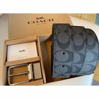 COACH - 限定価格COACH2点セットシグネチャーフリーサイズリバーシブルベルト専用箱付き