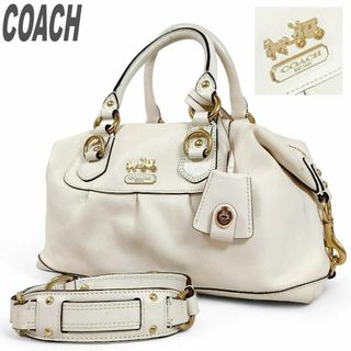 コーチ(COACH)のコーチ ハンドバッグ ショルダーバッグ 2way 肩掛け 白 レザー 馬車ロゴ(ハンドバッグ)