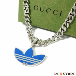 グッチ(Gucci)の極美品 GUCCI×adidas グッチ × アディダス トレフォイル GG インターロッキング ゴルメット チェーン ネックレス ペンダント 46472(ネックレス)