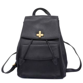 セリーヌ(celine)の【4hd5337】セリーヌ リュックサック/レザー/ブラック/ゴールド金具 【中古】 レディース(リュック/バックパック)