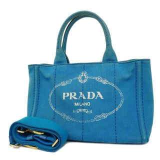 プラダ(PRADA)の【4hd5338】プラダ ツーウェイバッグ/カナパ/キャンバス/ブルー/ゴールド金具 【中古】 レディース(その他)