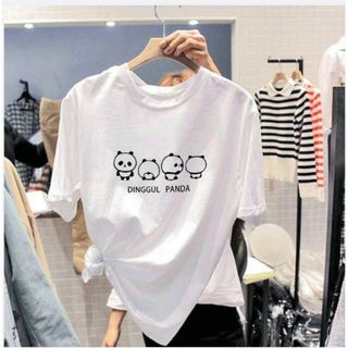 Tシャツ　半袖　プリント　レディース　可愛いデザイン　パンダ(Tシャツ(半袖/袖なし))