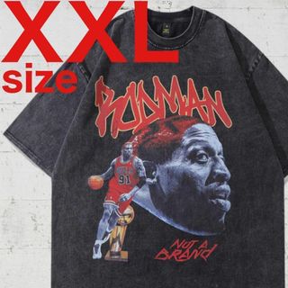 デニスロッドマン　Rodman　ブルズ　バスケ　ラップTシャツ　ブラック　XXL(Tシャツ/カットソー(半袖/袖なし))