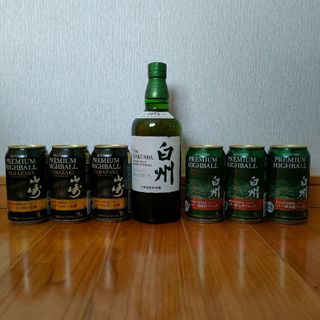 サントリー(サントリー)のサントリー白州ウィスキー700ml1本、ハイボール缶6缶(ウイスキー)