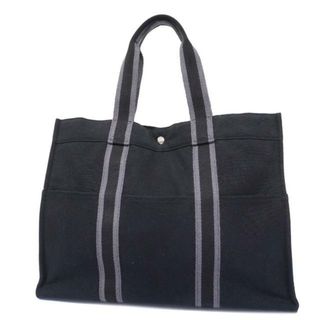 エルメス(Hermes)の【4hd5432】エルメス トートバッグ/フールトゥGM/キャンバス/ブラック/シルバー金具 【中古】 メンズ/レディース/ユニセックス(トートバッグ)