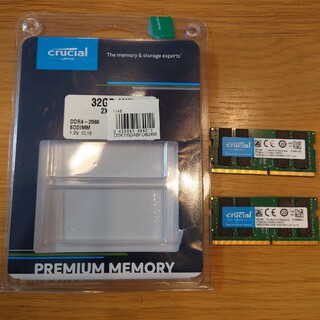 クルーシャル(crucial)のDDR4 16GB×2 中古ノートPCメモリ(PCパーツ)
