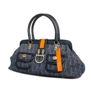 ディオール(Dior)の【4hd5487】クリスチャンディオール ハンドバッグ/トロッター/デニム/ネイビー/シルバー金具 【中古】 レディース(ハンドバッグ)