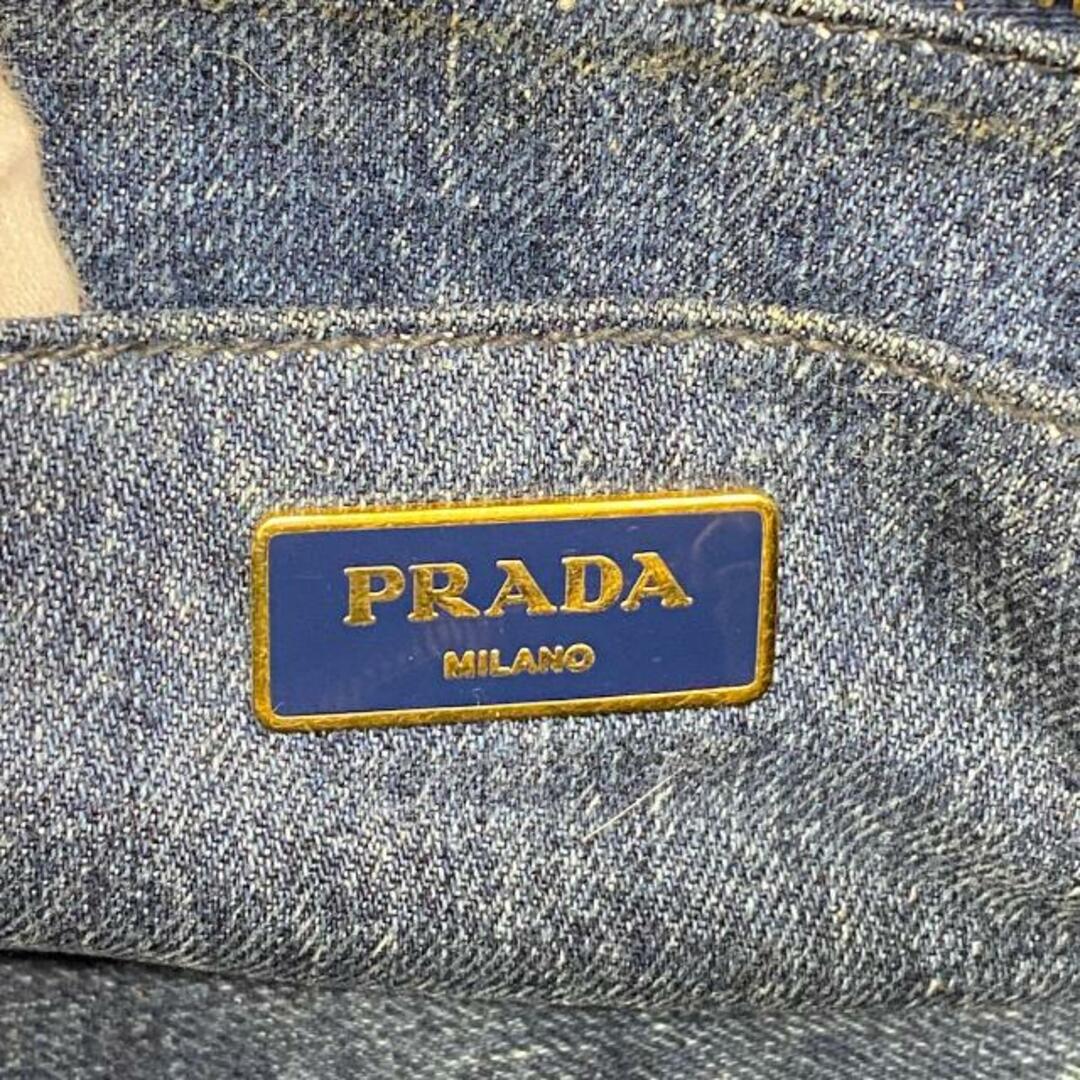 PRADA(プラダ)の【4hd5489】プラダ トートバッグ/カナパ/デニム/ブルー/ゴールド金具 【中古】 レディース レディースのバッグ(トートバッグ)の商品写真