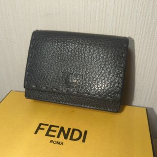 フェンディ(FENDI)の【極美品】フェンディ　セレリア　レザー　コンパクトウォレット　三つ折り財布(財布)