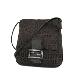 フェンディ(FENDI)の【4he5569】フェンディ ショルダーバッグ/ズッキーノ/ナイロンキャンバス/ブラウン/シルバー金具 【中古】 レディース(ショルダーバッグ)