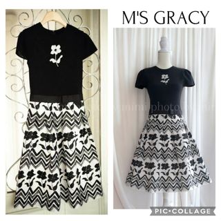 エムズグレイシー(M'S GRACY)のM'S GRACY*カタログ掲載*ニット＆スパンコールワンピース(ひざ丈ワンピース)