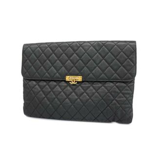 シャネル(CHANEL)の【4hd5370】シャネル クラッチバッグ/マトラッセ/キャビアスキン/ブラック/ゴールド金具 【中古】 レディース(トートバッグ)