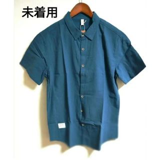 未着用 メンズシャツ 半袖 青 緑 綿100%(Tシャツ/カットソー(半袖/袖なし))