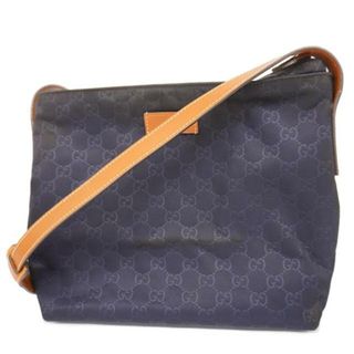 Gucci - 【4hd5477】グッチ ショルダーバッグ/GGナイロン/314529/ナイロン/ネイビー/ブラウン/シルバー金具 【中古】 レディース