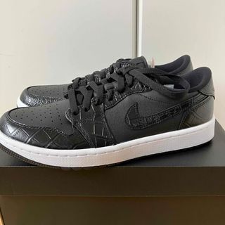 Jordan Brand（NIKE） - 新品 Nike エアジョーダン1 ロー ゴルフ ブラック クロコダイル 27cm