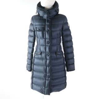 モンクレール(MONCLER)の美品☆MONCLER モンクレール 18-19AW HERMINE エルミンヌ ロゴワッペン・フード付 ダウンコート ネイビー 00 ハンガー付き 正規品 レディース(ダウンコート)