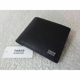 タケオキクチ(TAKEO KIKUCHI)の【新品・本物】TAKEO KIKUCHI  二つ折財布/黒 ￥15,400-☆(折り財布)