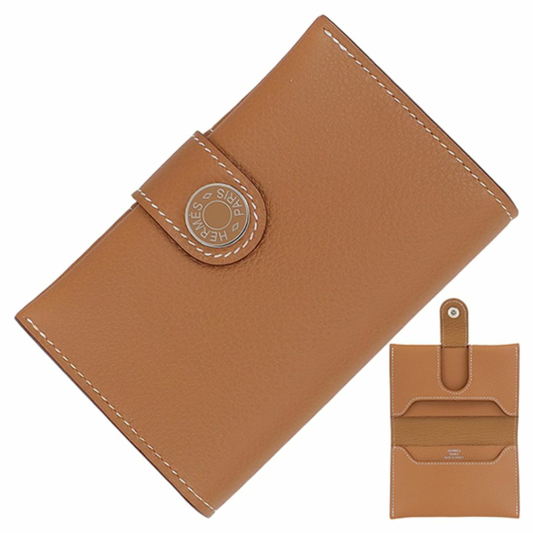 HERMES - エルメス カードケース 定期入れ メンズ レディース カードホルダー エヴァーカラー ゴールド ブラウン 新品 h-j683