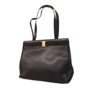 フェラガモ(Ferragamo)の【4he5649】サルヴァトーレフェラガモ トートバッグ/ヴァラ/レザー/ブラック/ゴールド金具 【中古】 レディース(トートバッグ)