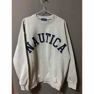 NAUTICA - NAUTICA アーチロゴクルーネックスウエットシャツ M