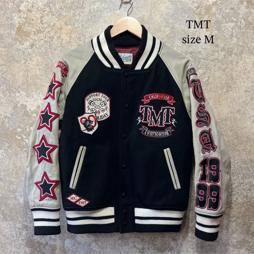 TMT - TMT ティーエムティー スタジャン ワッペン 袖レザーの TMT - TMT ティーエムティー スタジャン ワッペン 袖レザーの