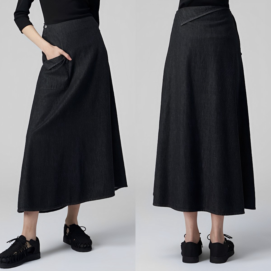 ヨウジヤマモト DENIM SKIRT WITH DIAGONAL POCKET ヨウジヤマモト DENIM SKIRT WITH DIAGONAL POCKET
